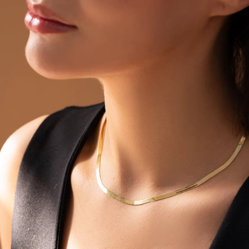 Snake Chain Necklace 3mm 18K Gold Filled