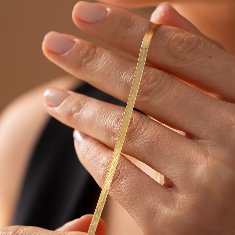 Snake Chain Necklace 3mm 18K Gold Filled