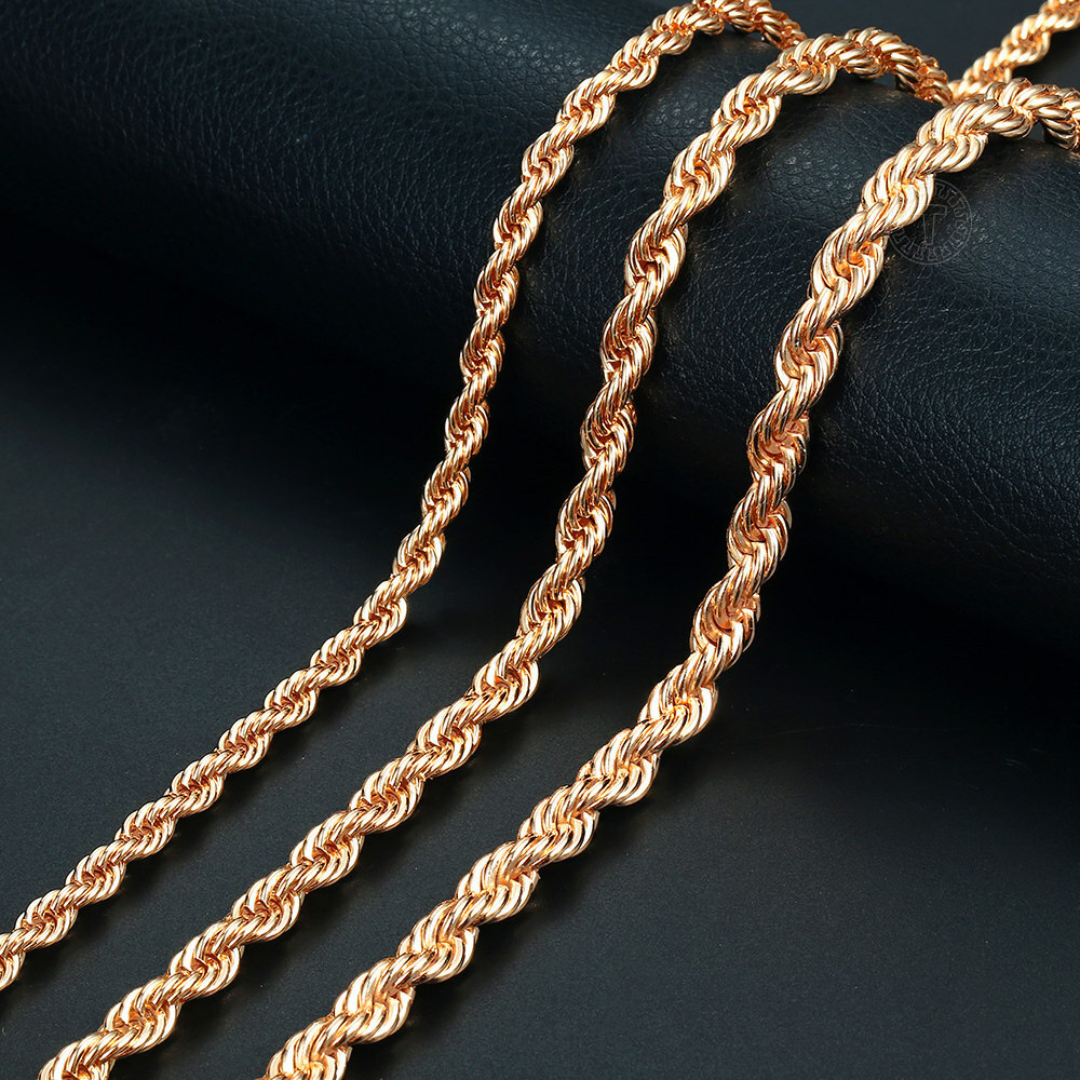3MM Bold Rope Chain Necklace – Timeless Shine