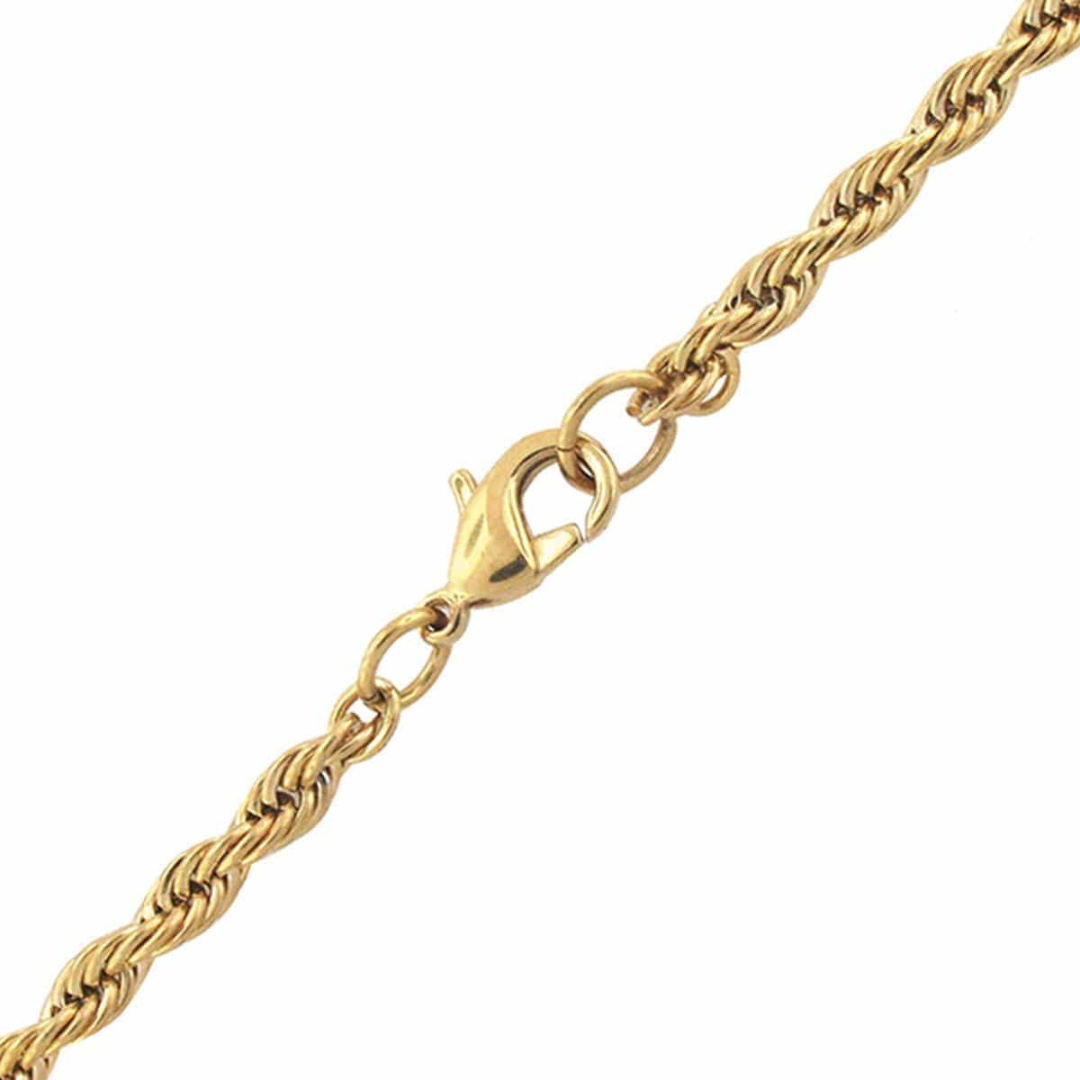 Men’s 3mm Rope Chain – Gold Plated Stainless Steel