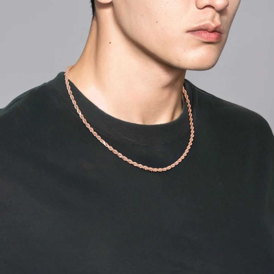 3mm Rose Gold Rope Chain –