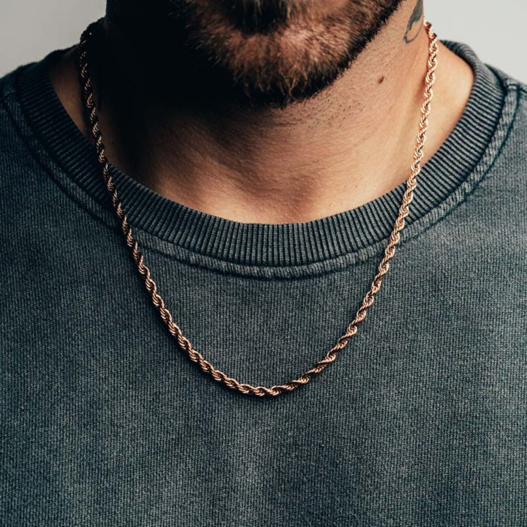 3mm Rose Gold Rope Chain –