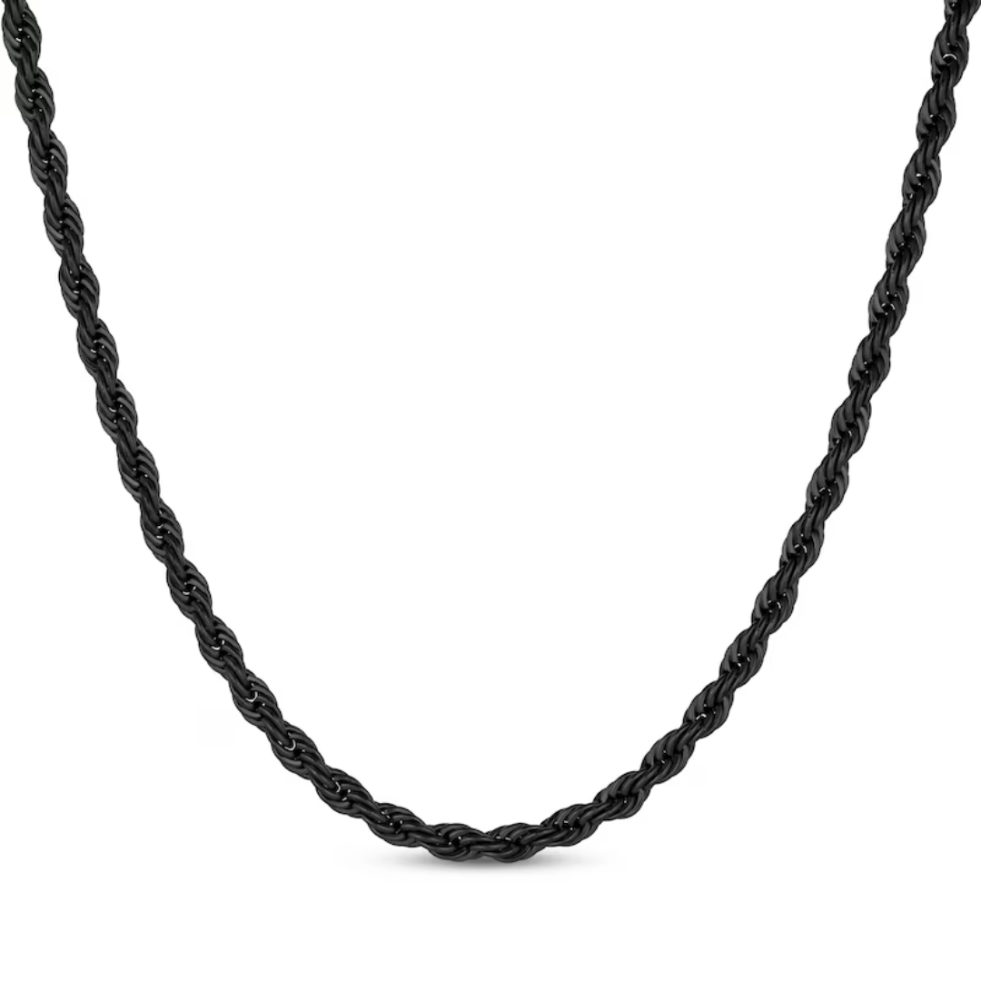 Black Rope Chain Necklace – Bold & Elegant Style