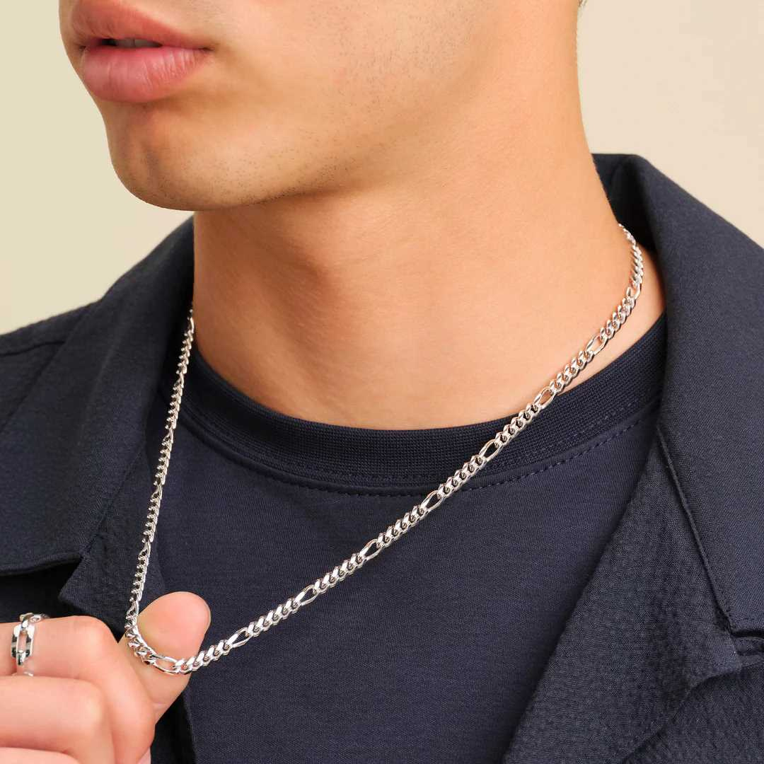 Silver Figaro Chain for Men | Bold • Sleek • Timeless Style