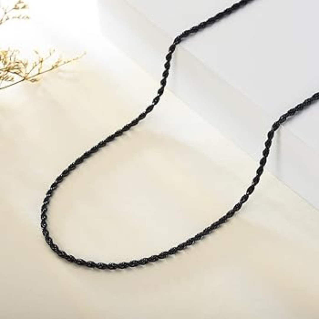 Black Rope Chain Necklace – Bold & Elegant Style